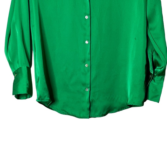 Zara Satin Effect Long Sleeve Button Up Blouse - Picture 4 of 12